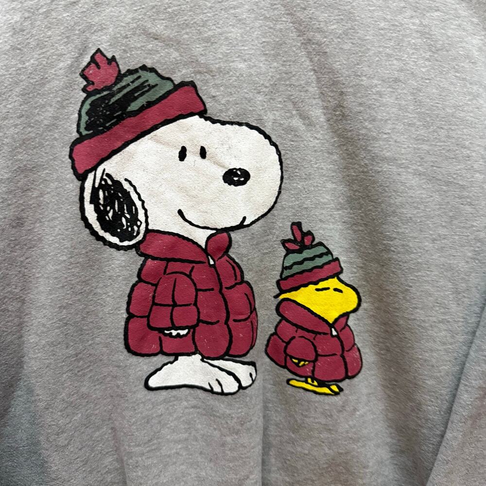 Peanuts RSQ Snoopy Woodstock Grey Sweatshirt Unisex Size M - Picture 3 of 5